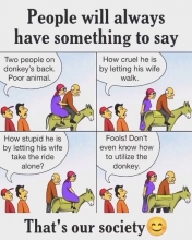 People will always have something to say