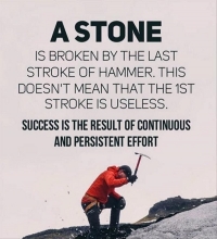 A STONE IS BROKEN BY ...